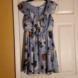 Xhilaration brand blue floral pattern dress